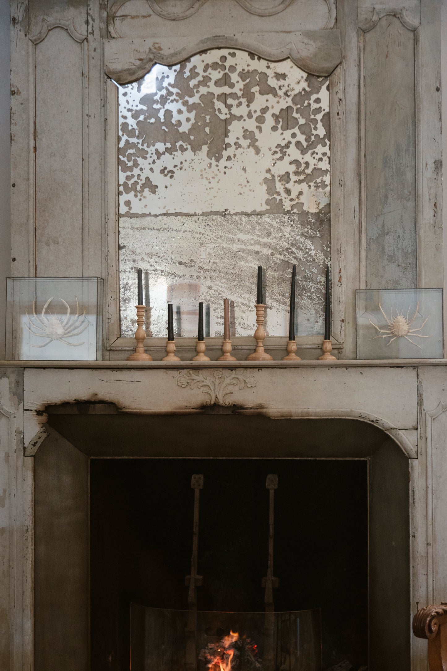 Pair of Small Oak Candle Holders
