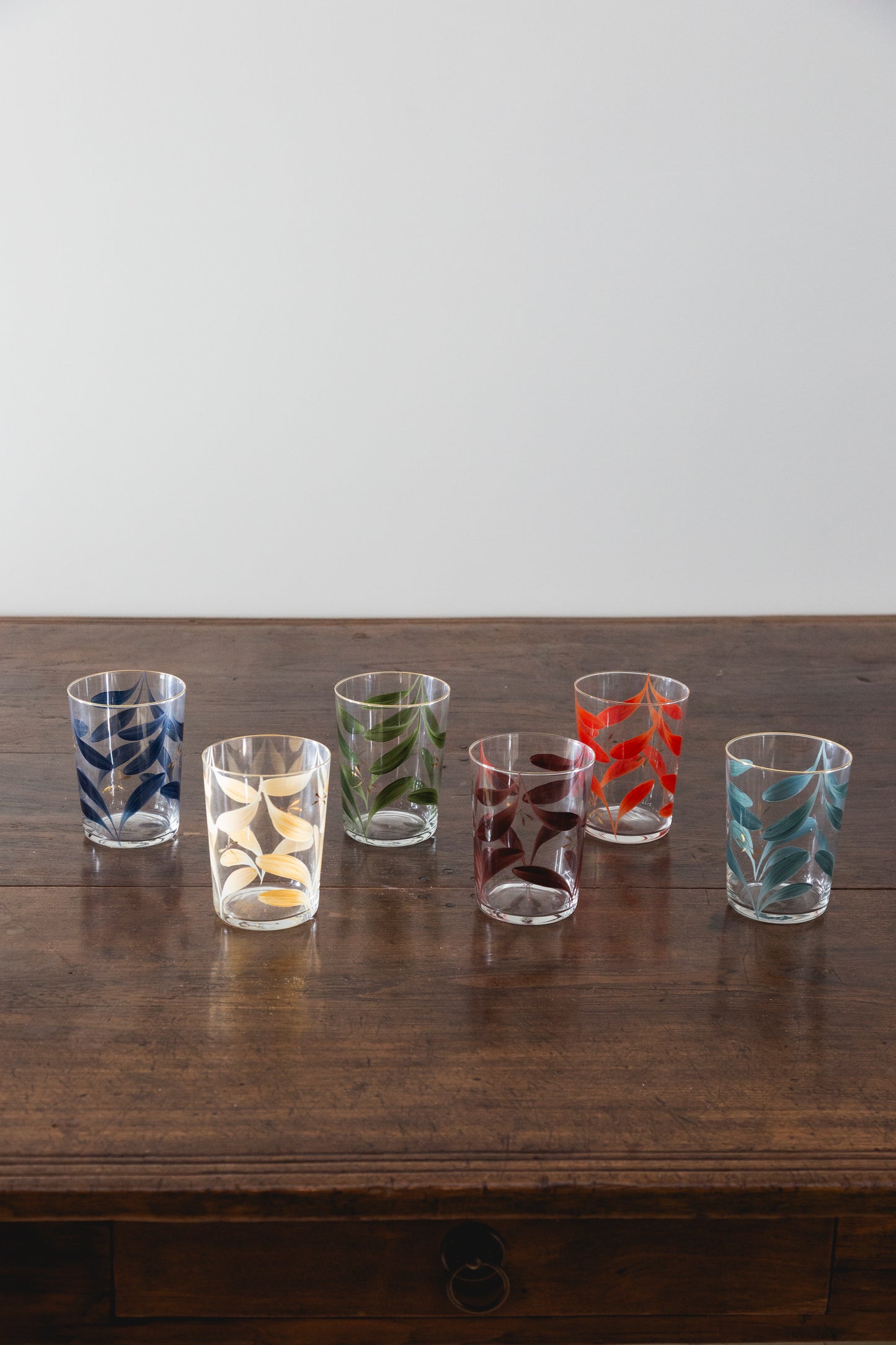 Hand-painted Botanical Glasses (Set of 6)