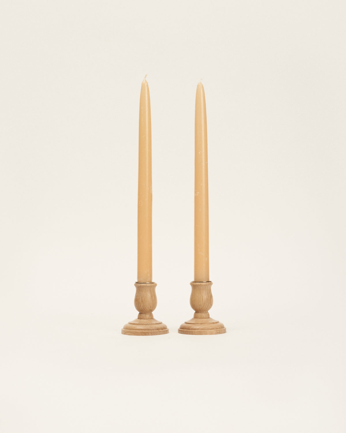 Pair of Small Oak Candle Holders