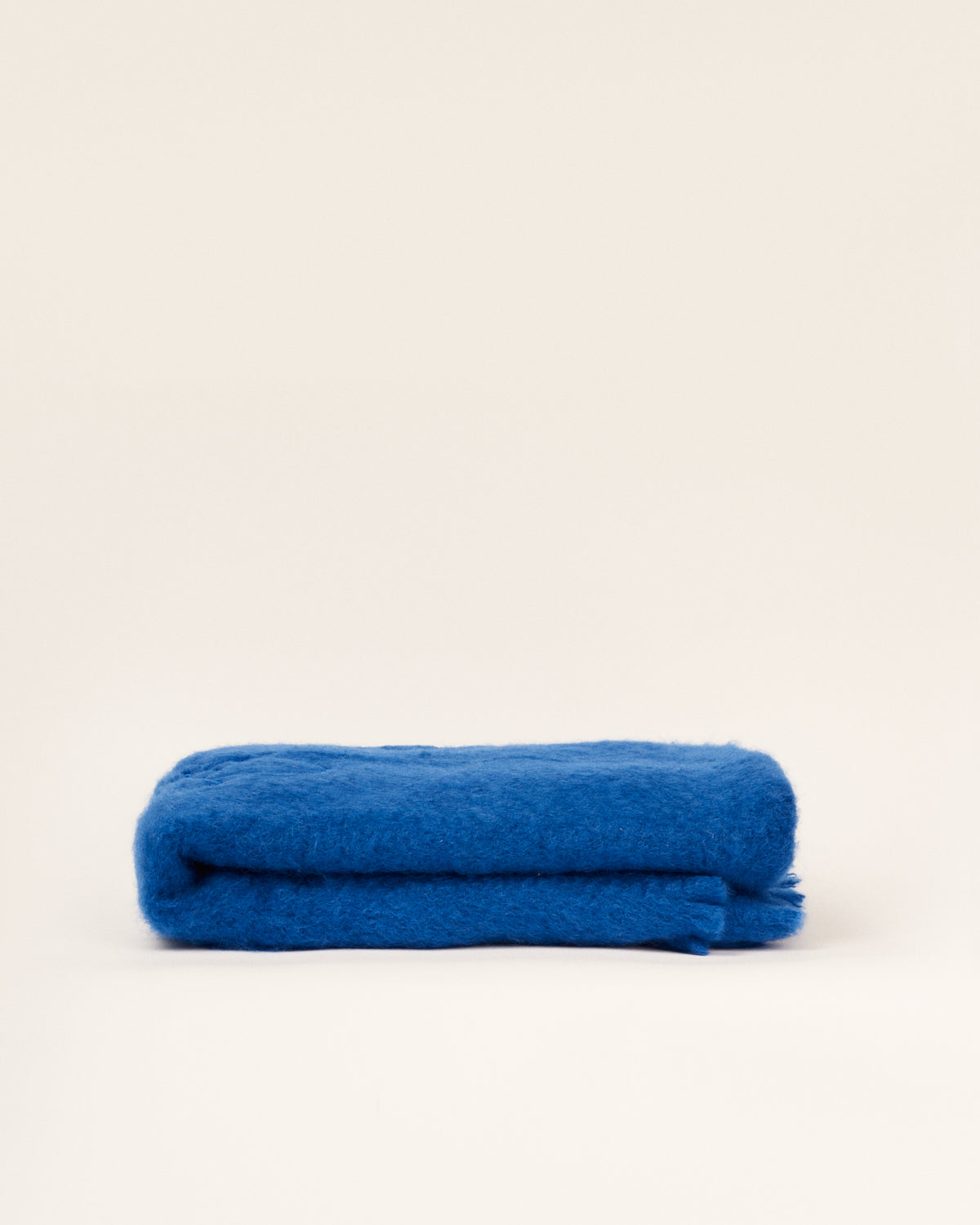 Blue mohair blanket with lilium embroidery