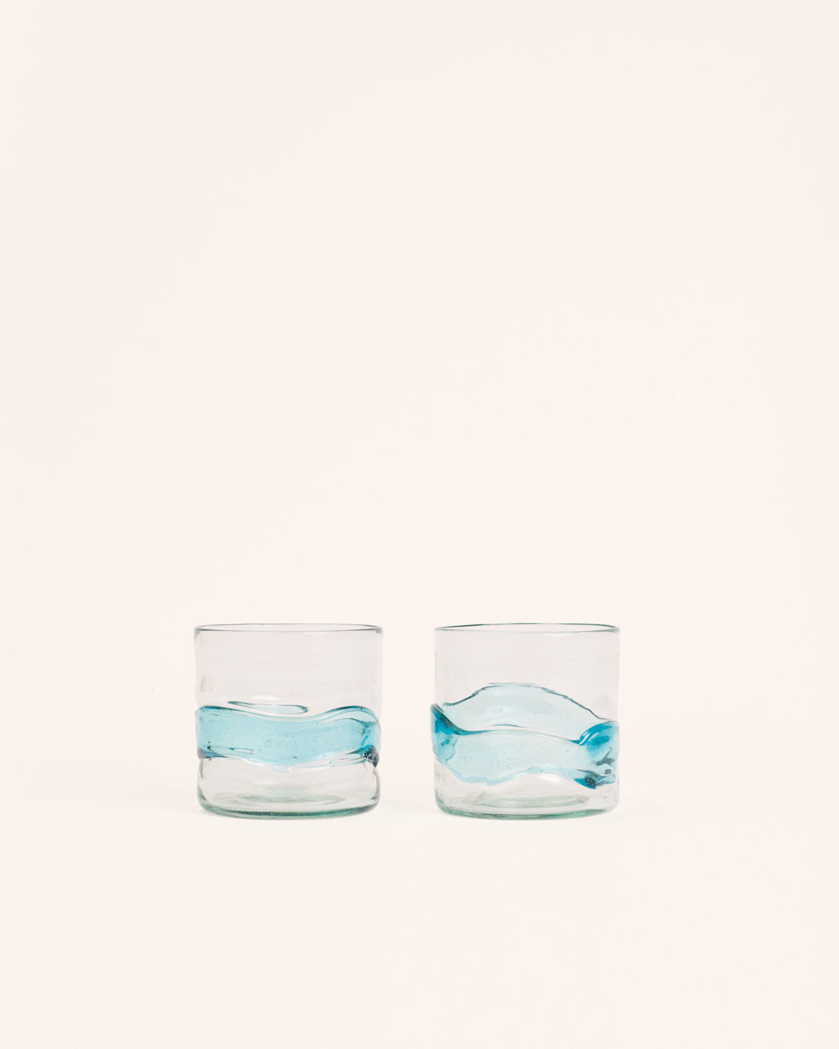 Pareja vasos spatter pequeños turquesa