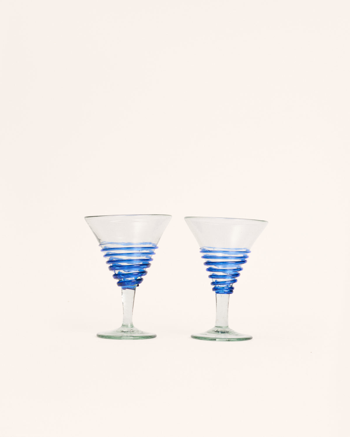 Pair of blue circle glasses