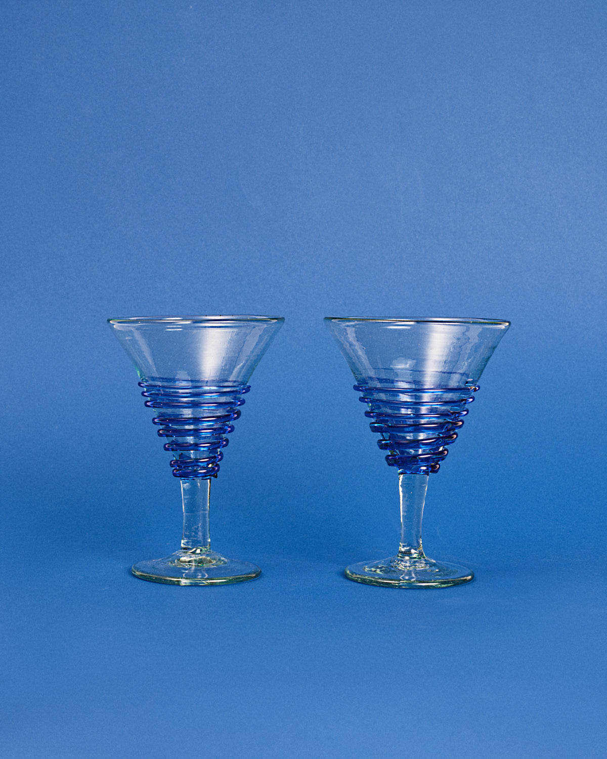 Pair of blue circle glasses