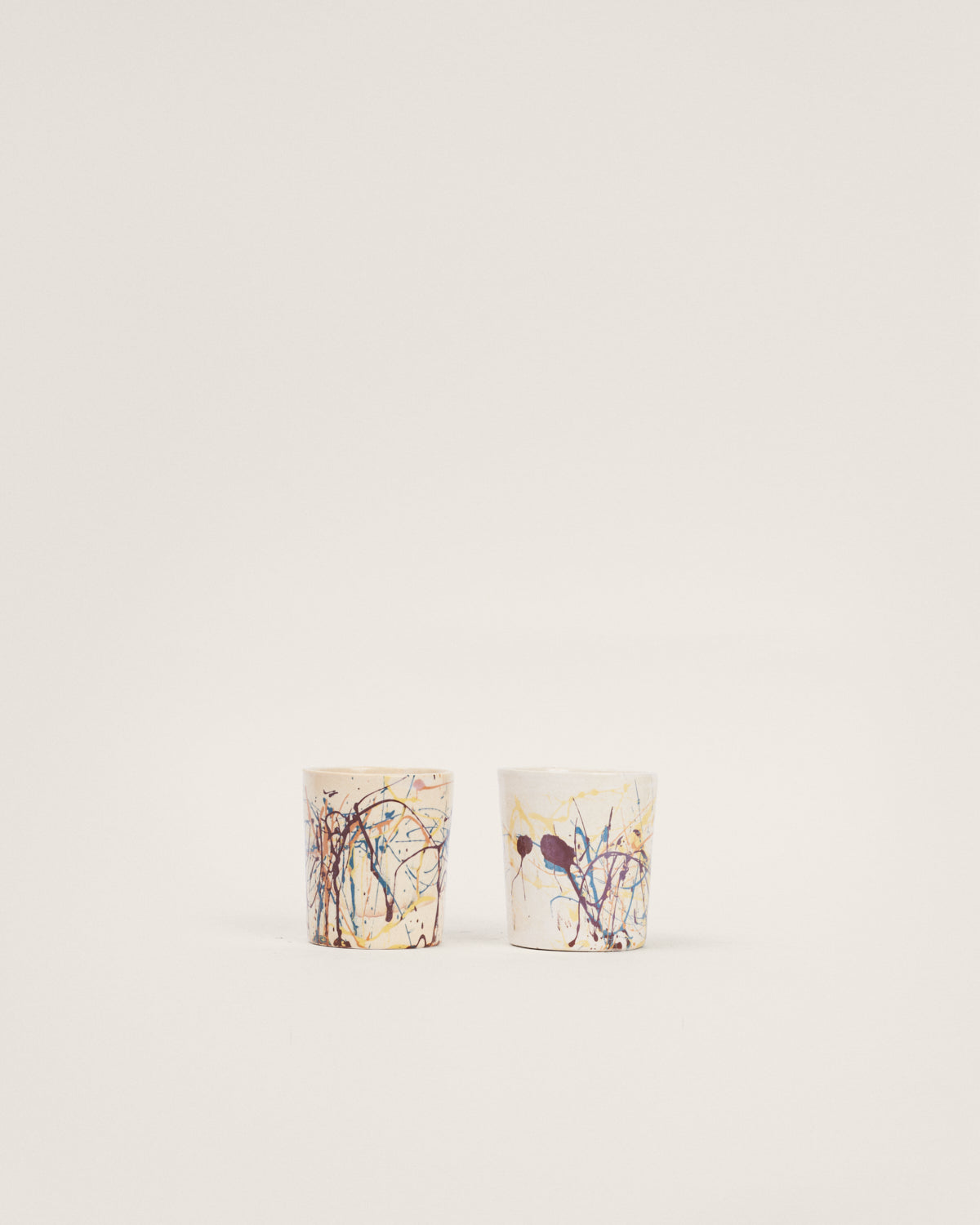 Set de 2 vasos marmoleados