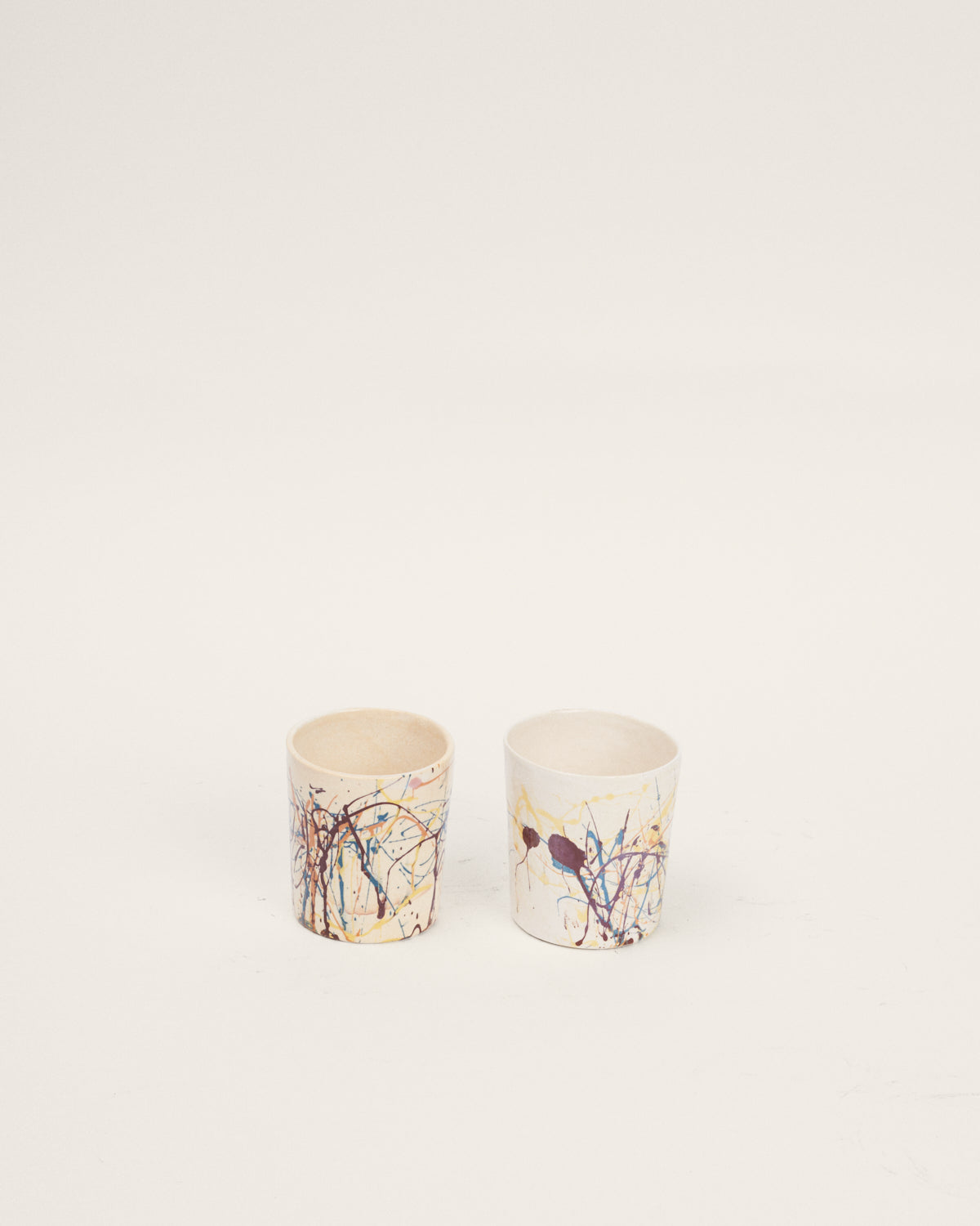 Set de 2 vasos marmoleados