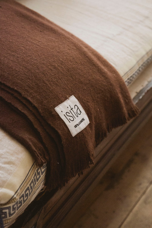 Chocolate brown cashmere blanket