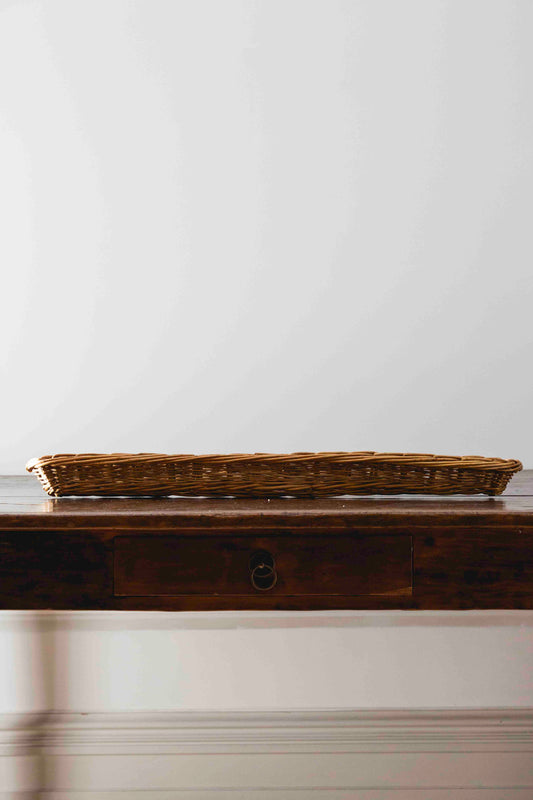 Long wicker bread basket