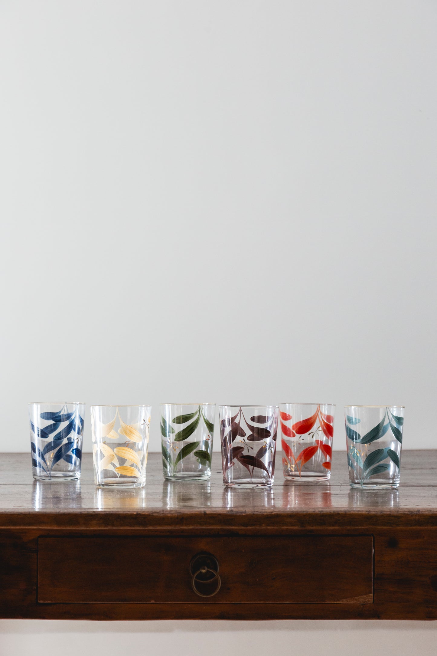 Hand-painted Botanical Glasses (Set of 6)
