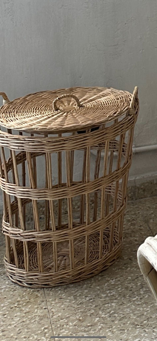 Cesta de mimbre Mila (con tapa)