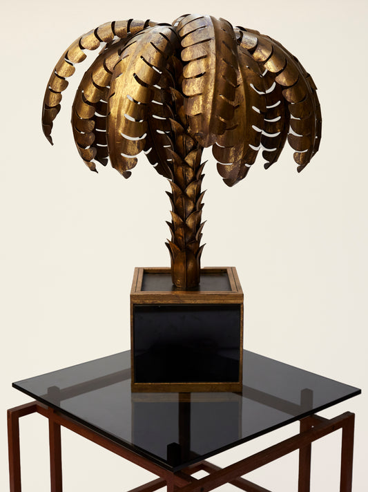 Golden palm tree lamp