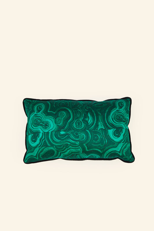<tc>Malachite with green velvet cushion</tc>