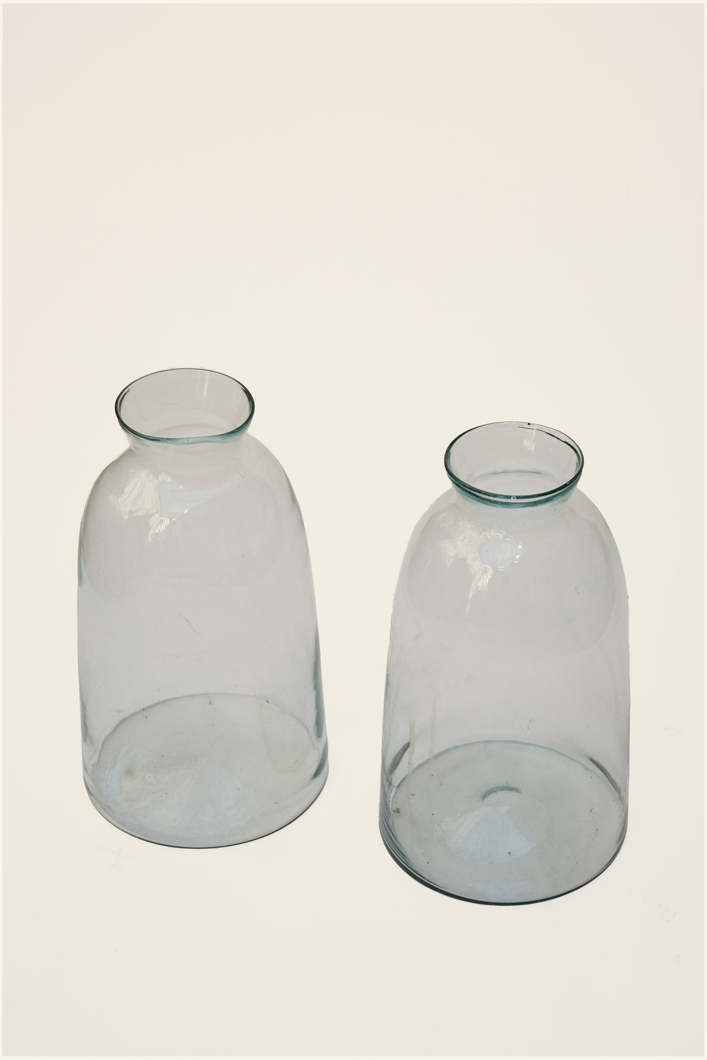 Oval blown glass vase