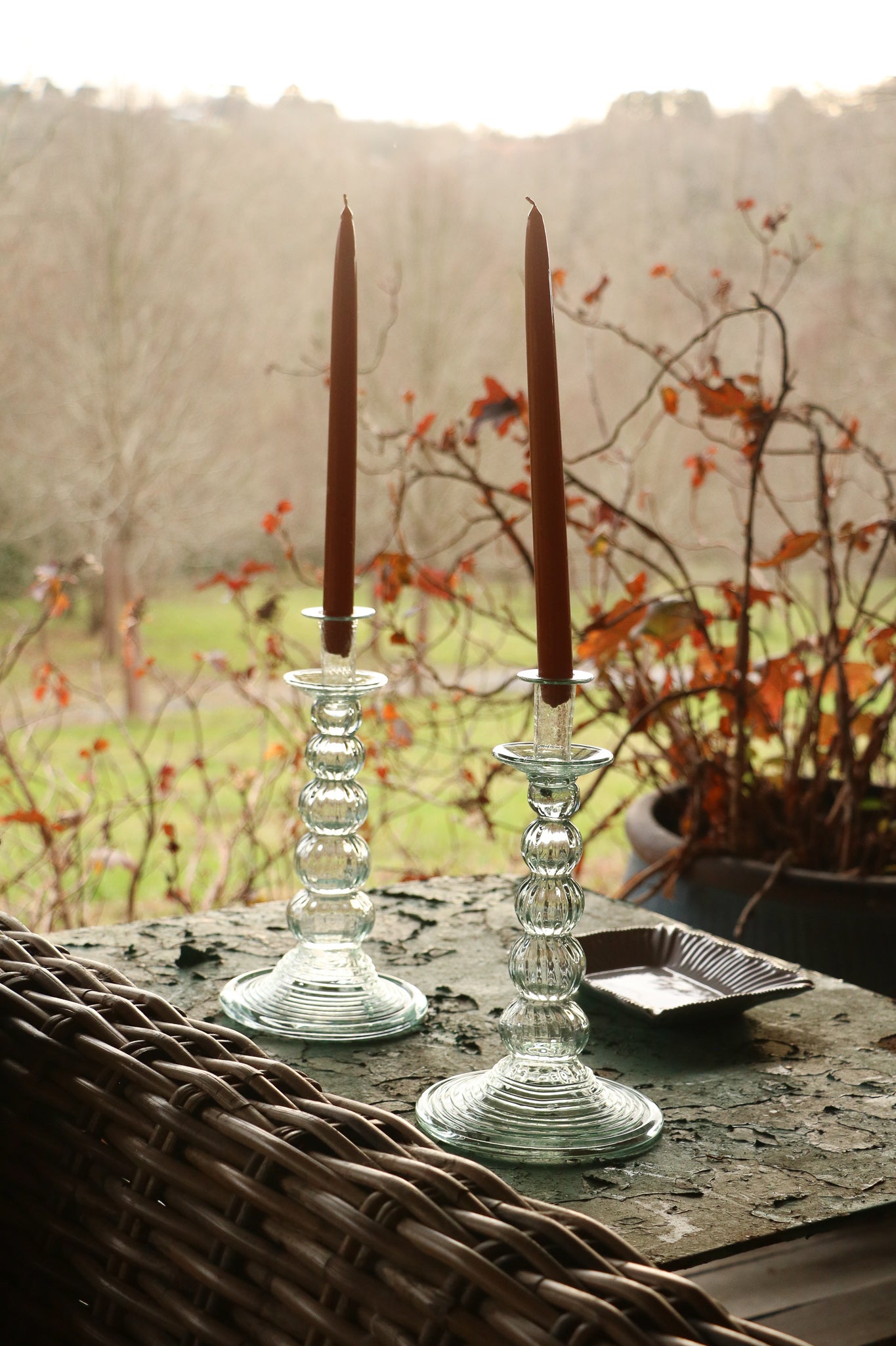 Pair of Blown Glass Chandeliers