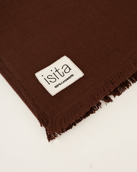 Chocolate brown cashmere blanket