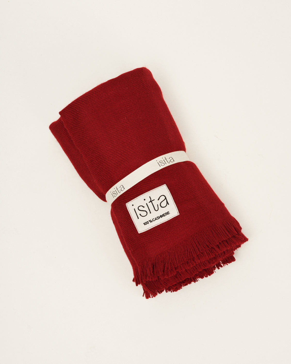 Manta 100% cashmere rojo