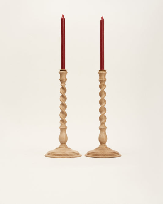 Pair of solomonic candle holders