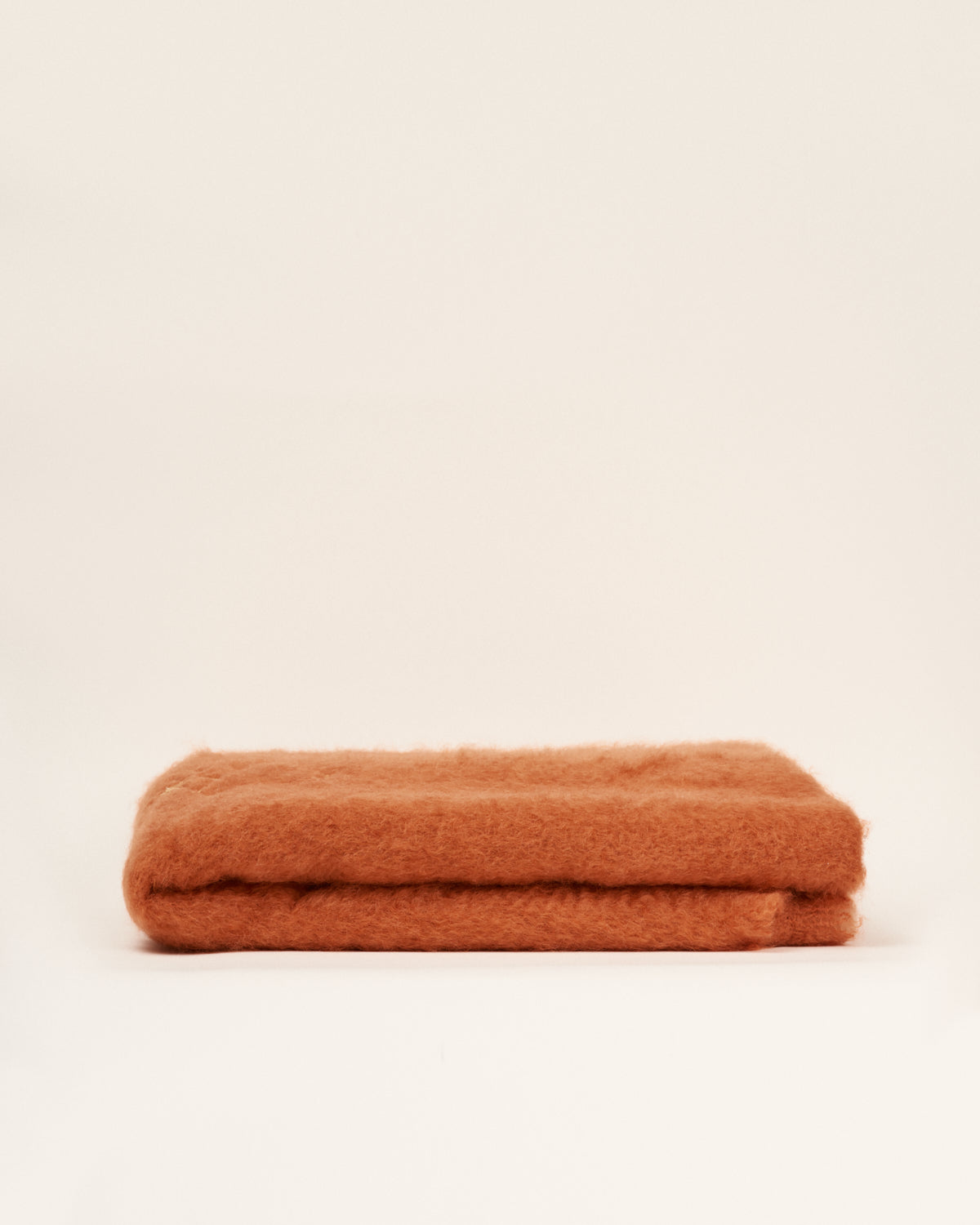 Terracotta mohair blanket with lilium embroidery