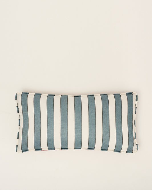 Rectangular blue striped cushion 