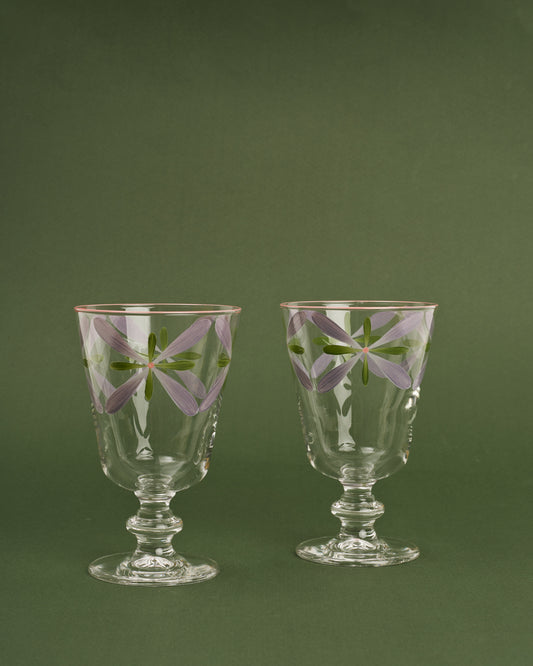 Lilac hand-painted glasses (set of 6)