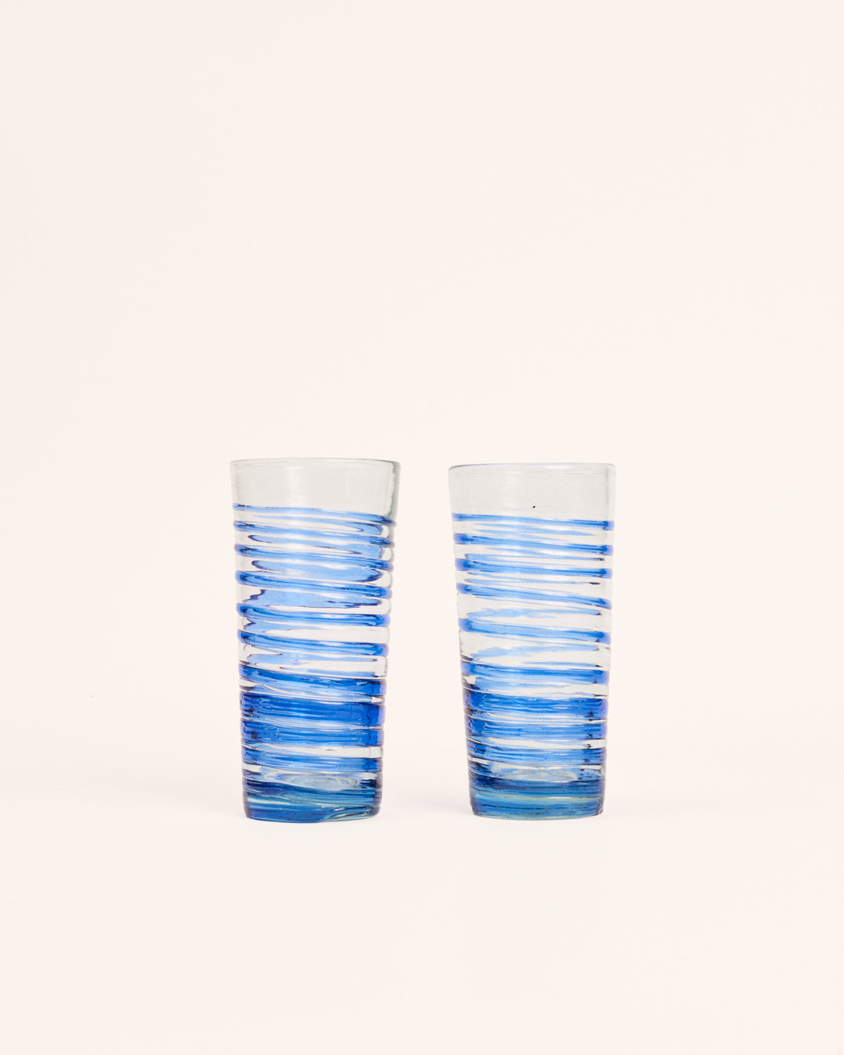 Pair of tall blue circle glasses