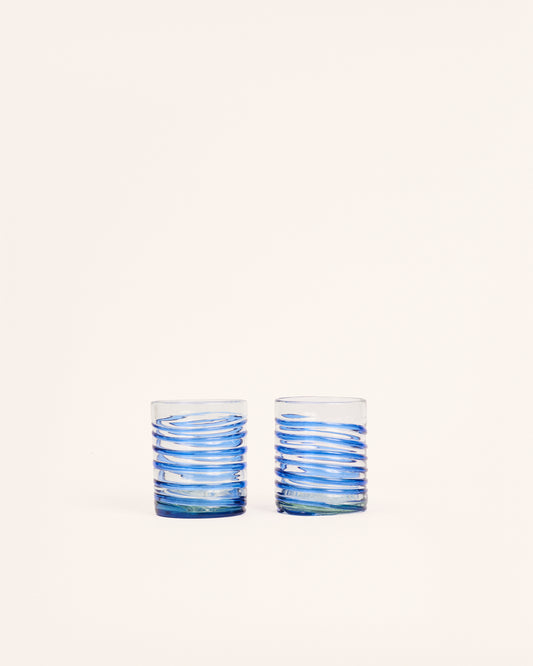 Pareja vasos circle medianos azul