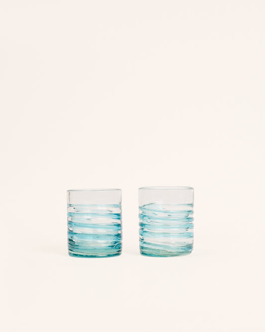 Pareja vasos circle medianos turquesa