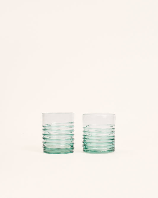 Pareja vasos circle medianos verdes