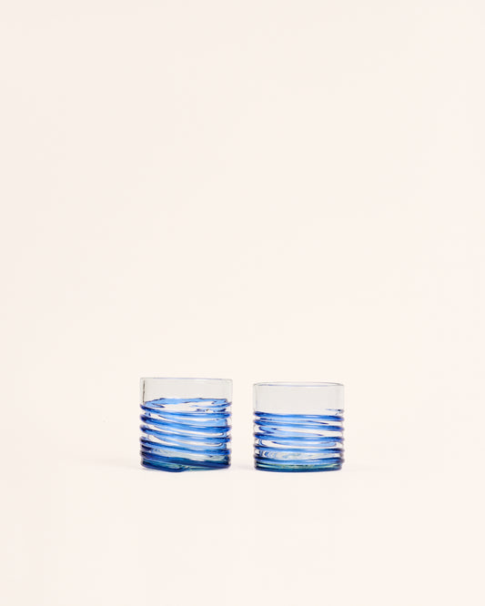 <transcy>Pair of small blue circle glasses</transcy>