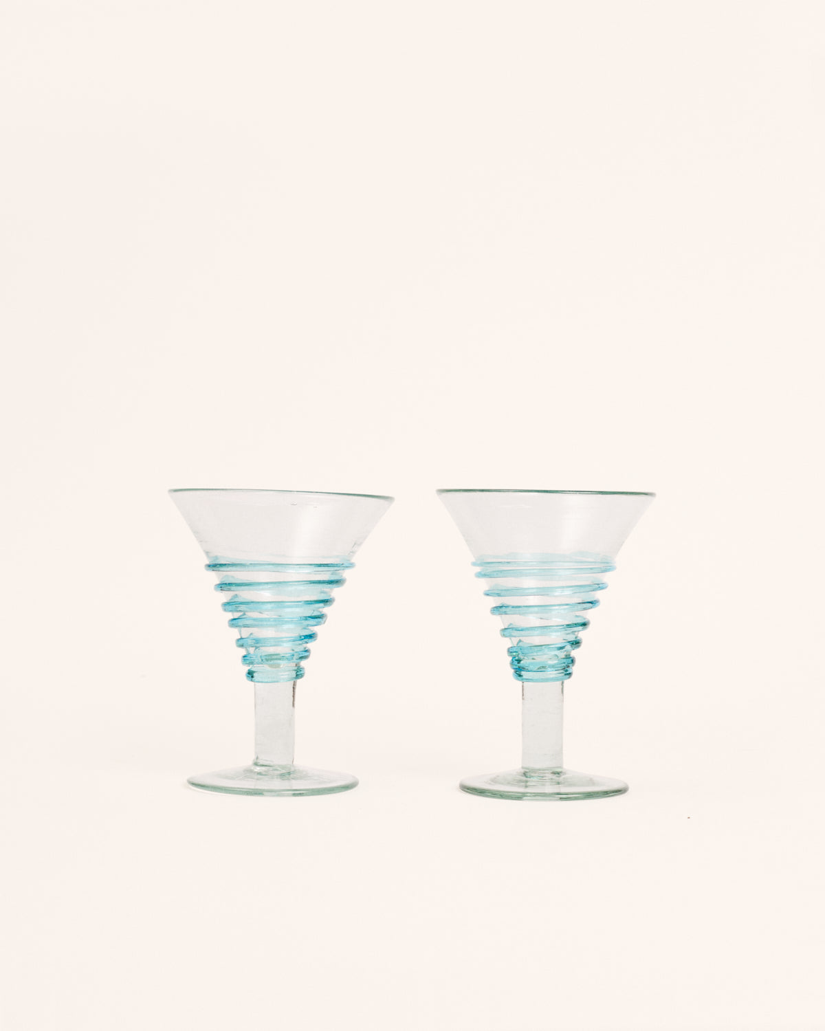 Pair of turquoise circle glasses
