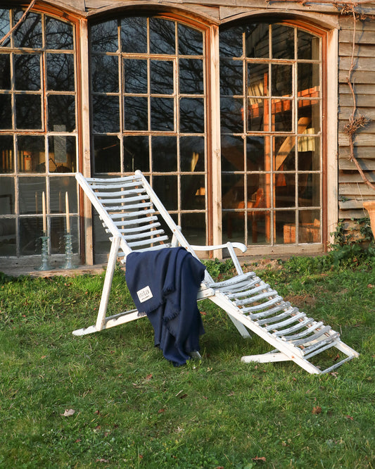 Dark blue cashmere blanket